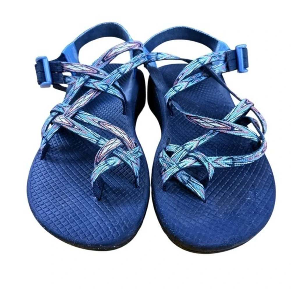 Chaco Z/Cloud 2 Sandals Womens 7 Pre-Owned Strappy Athletic Blue Toe Loop Hiking